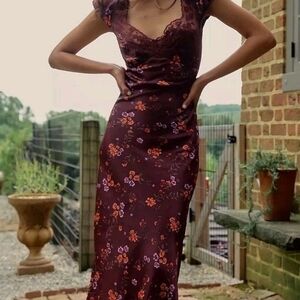 Free People Butterfly Babe Floral Lace Midi Dress